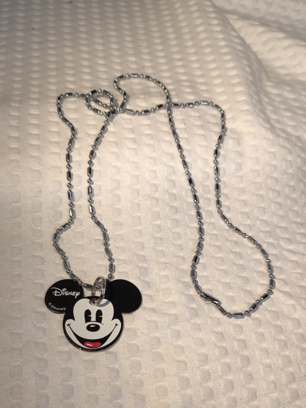 Disney Black & White Mickey Mouse Pendant Necklace